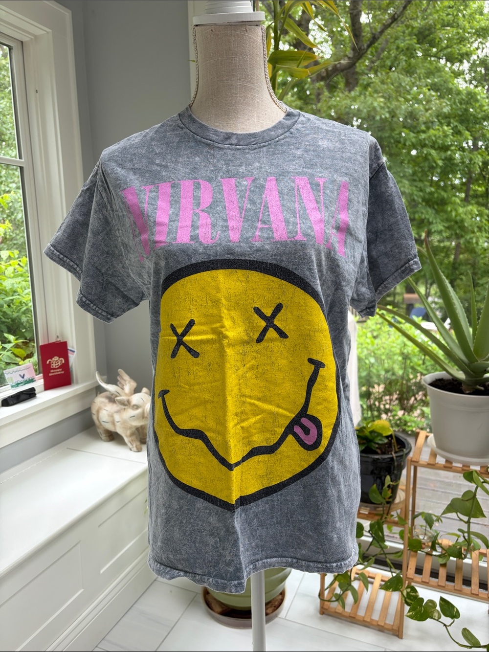NIRVANA Short Sleeve Tee with Yellow Smiley